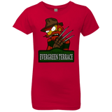 T-Shirts Red / YXS A Nightmare on Springfield Sin Tramas Girls Premium T-Shirt