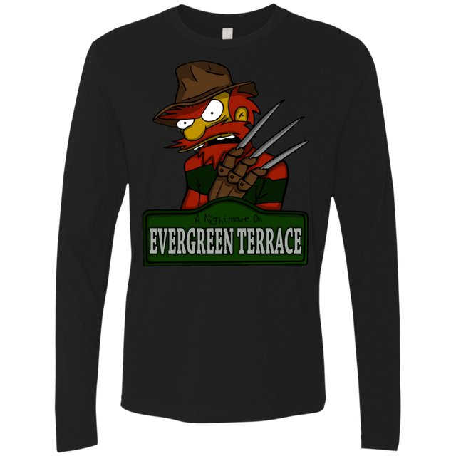 T-Shirts Black / Small A Nightmare on Springfield Sin Tramas Men's Premium Long Sleeve