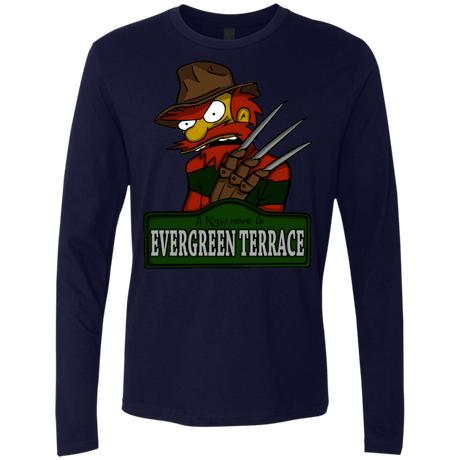 T-Shirts Midnight Navy / Small A Nightmare on Springfield Sin Tramas Men's Premium Long Sleeve