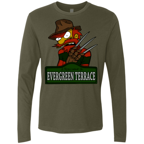 T-Shirts Military Green / Small A Nightmare on Springfield Sin Tramas Men's Premium Long Sleeve
