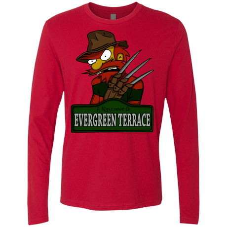 T-Shirts Red / Small A Nightmare on Springfield Sin Tramas Men's Premium Long Sleeve
