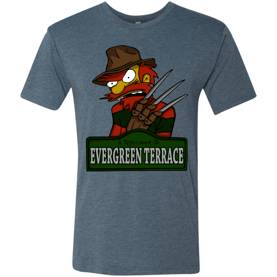 T-Shirts Indigo / Small A Nightmare on Springfield Sin Tramas Men's Triblend T-Shirt