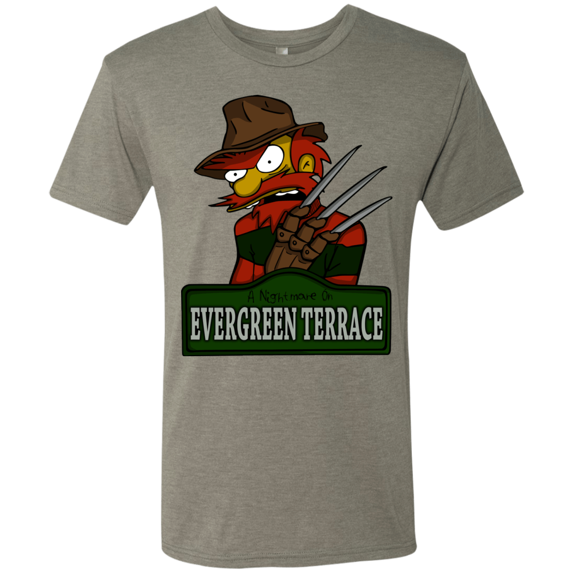 T-Shirts Venetian Grey / Small A Nightmare on Springfield Sin Tramas Men's Triblend T-Shirt