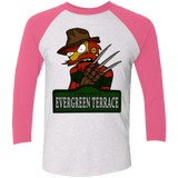 T-Shirts Heather White/Vintage Pink / X-Small A Nightmare on Springfield Sin Tramas Triblend 3/4 Sleeve
