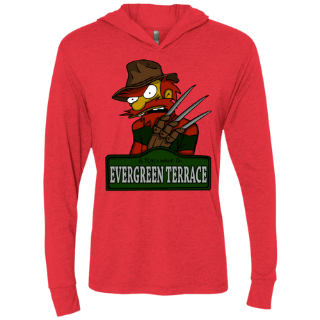 T-Shirts Vintage Red / X-Small A Nightmare on Springfield Sin Tramas Triblend Long Sleeve Hoodie Tee
