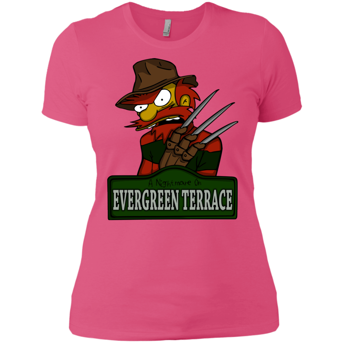 T-Shirts Hot Pink / X-Small A Nightmare on Springfield Sin Tramas Women's Premium T-Shirt