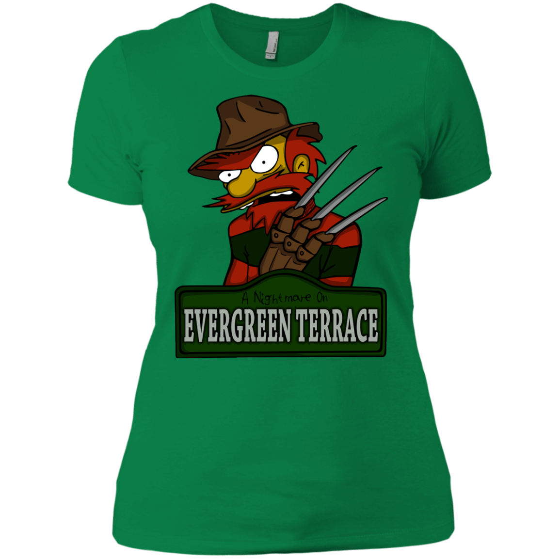 T-Shirts Kelly Green / X-Small A Nightmare on Springfield Sin Tramas Women's Premium T-Shirt