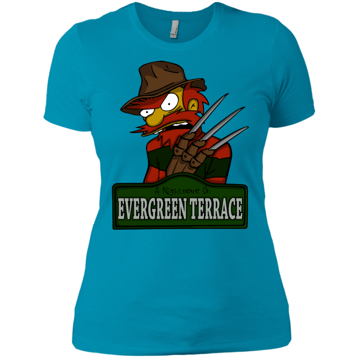T-Shirts Turquoise / X-Small A Nightmare on Springfield Sin Tramas Women's Premium T-Shirt