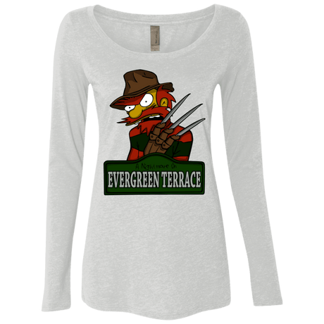 T-Shirts Heather White / Small A Nightmare on Springfield Sin Tramas Women's Triblend Long Sleeve Shirt
