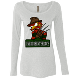 T-Shirts Heather White / Small A Nightmare on Springfield Sin Tramas Women's Triblend Long Sleeve Shirt