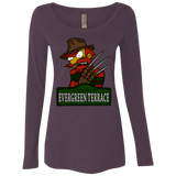 T-Shirts Vintage Purple / Small A Nightmare on Springfield Sin Tramas Women's Triblend Long Sleeve Shirt