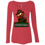 T-Shirts Vintage Red / Small A Nightmare on Springfield Sin Tramas Women's Triblend Long Sleeve Shirt