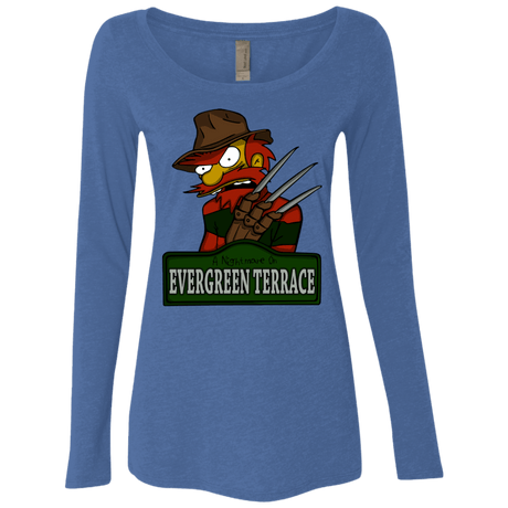 T-Shirts Vintage Royal / Small A Nightmare on Springfield Sin Tramas Women's Triblend Long Sleeve Shirt