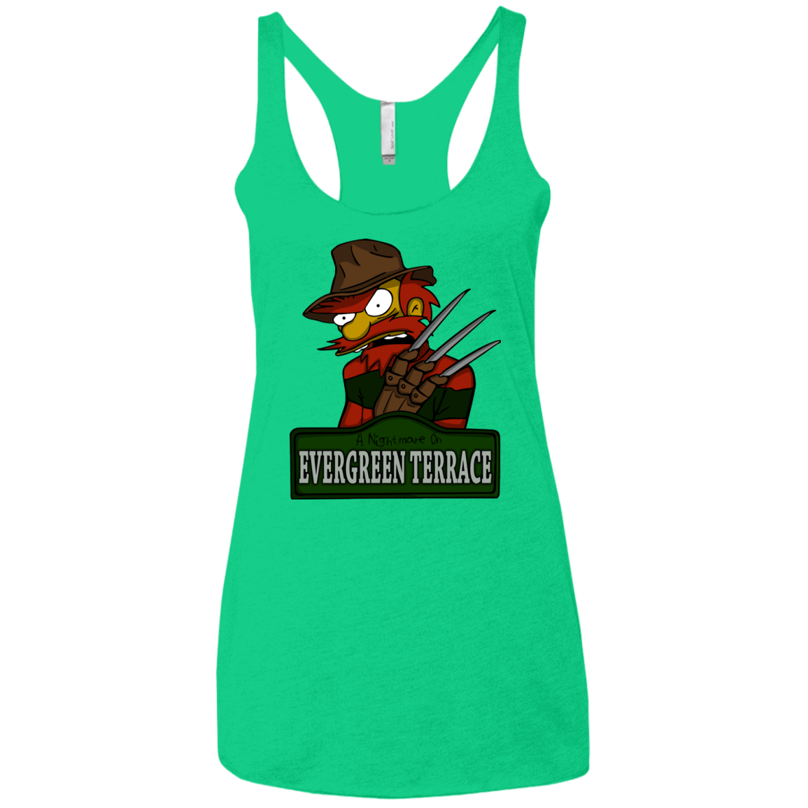 T-Shirts Envy / X-Small A Nightmare on Springfield Sin Tramas Women's Triblend Racerback Tank