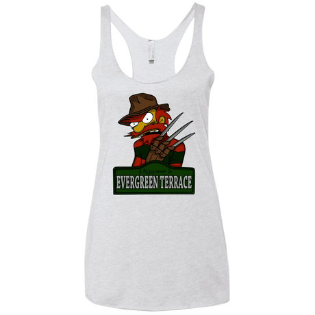 T-Shirts Heather White / X-Small A Nightmare on Springfield Sin Tramas Women's Triblend Racerback Tank