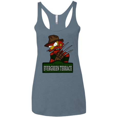 T-Shirts Indigo / X-Small A Nightmare on Springfield Sin Tramas Women's Triblend Racerback Tank