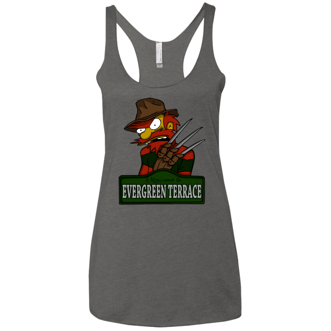 T-Shirts Premium Heather / X-Small A Nightmare on Springfield Sin Tramas Women's Triblend Racerback Tank
