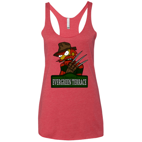 T-Shirts Vintage Red / X-Small A Nightmare on Springfield Sin Tramas Women's Triblend Racerback Tank