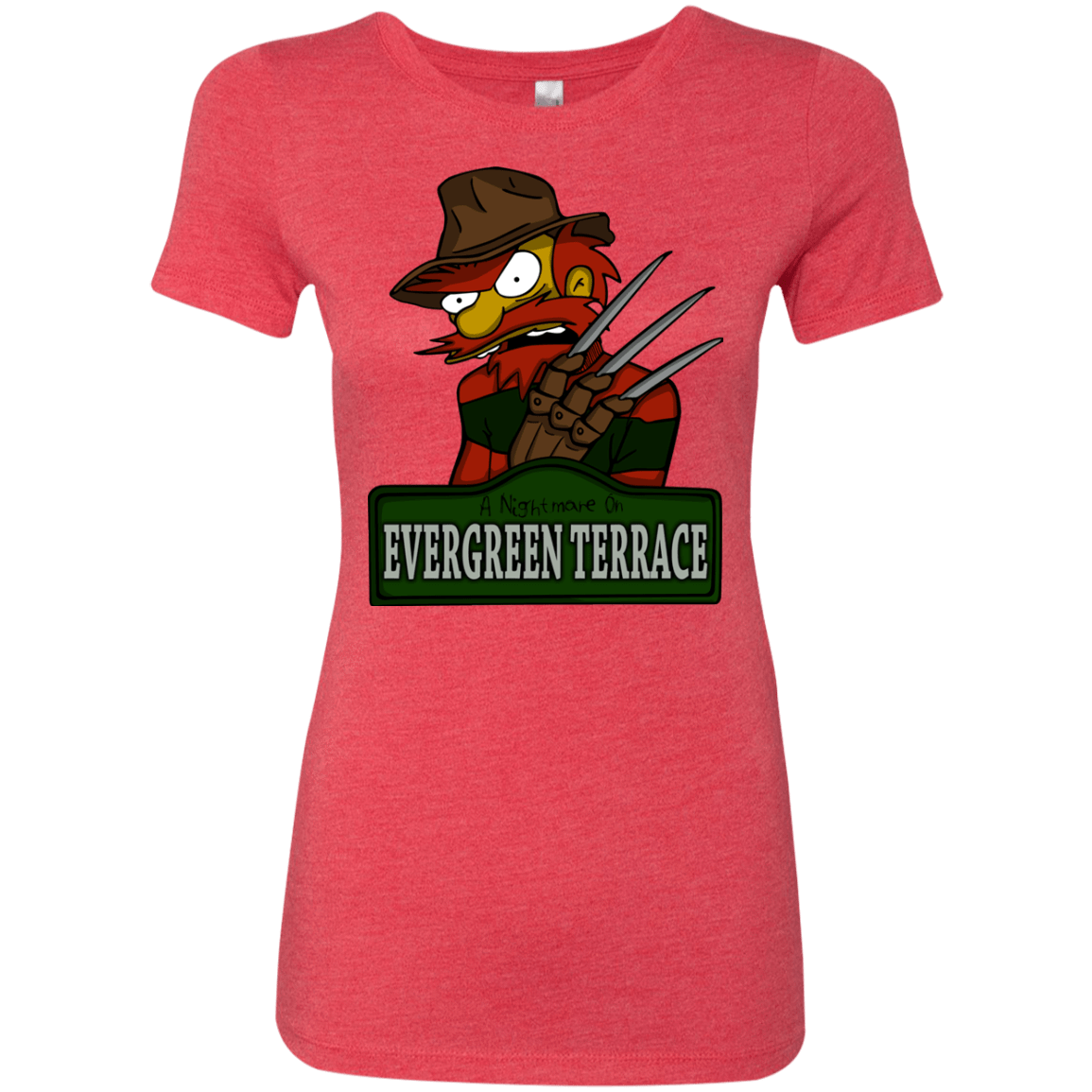 T-Shirts Vintage Red / Small A Nightmare on Springfield Sin Tramas Women's Triblend T-Shirt