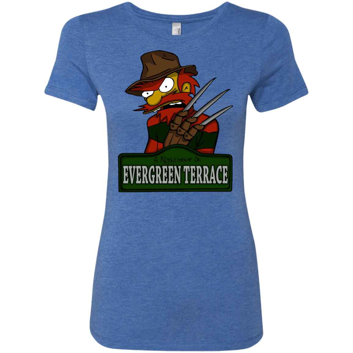 T-Shirts Vintage Royal / Small A Nightmare on Springfield Sin Tramas Women's Triblend T-Shirt