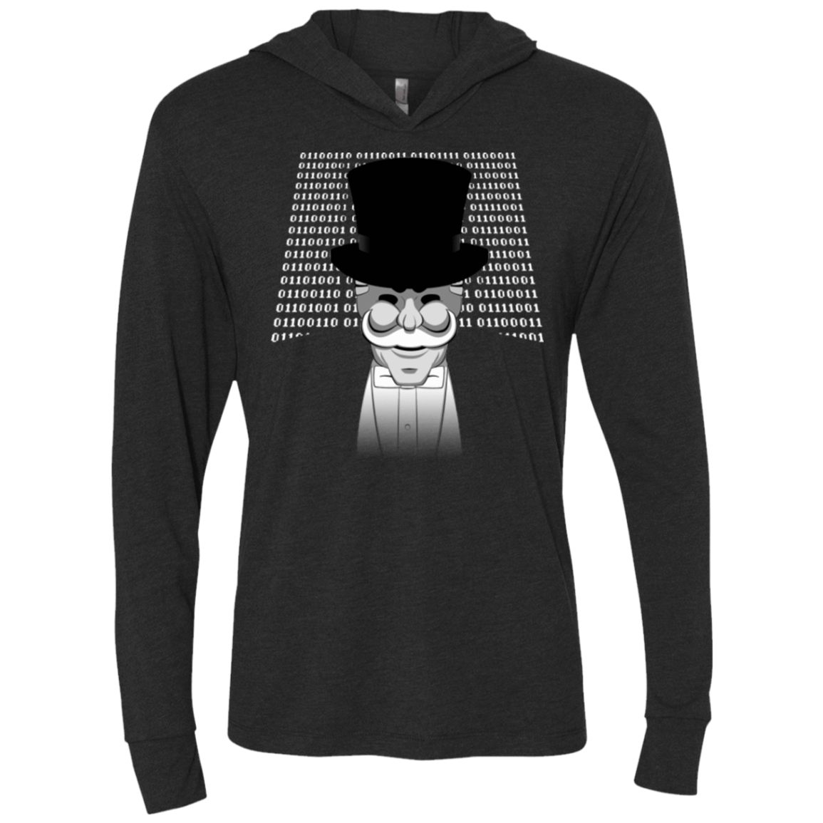 T-Shirts Vintage Black / X-Small A One Or A Zero Triblend Long Sleeve Hoodie Tee