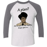 T-Shirts Heather White/Premium Heather / X-Small A Plan Men's Triblend 3/4 Sleeve