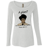 T-Shirts Heather White / Small A Plan Women's Triblend Long Sleeve Shirt