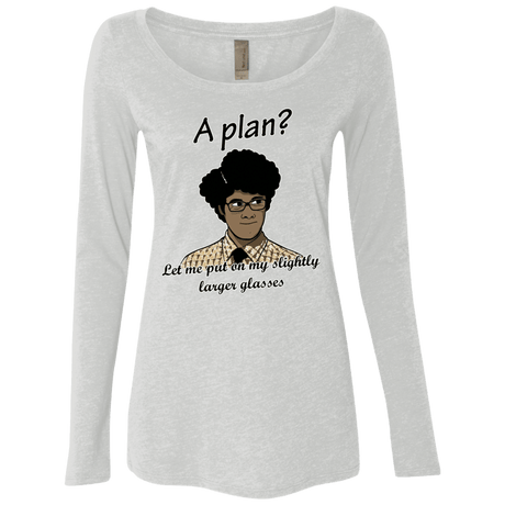 T-Shirts Heather White / Small A Plan Women's Triblend Long Sleeve Shirt