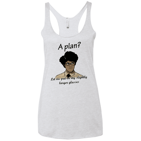 T-Shirts Heather White / X-Small A Plan Women's Triblend Racerback Tank