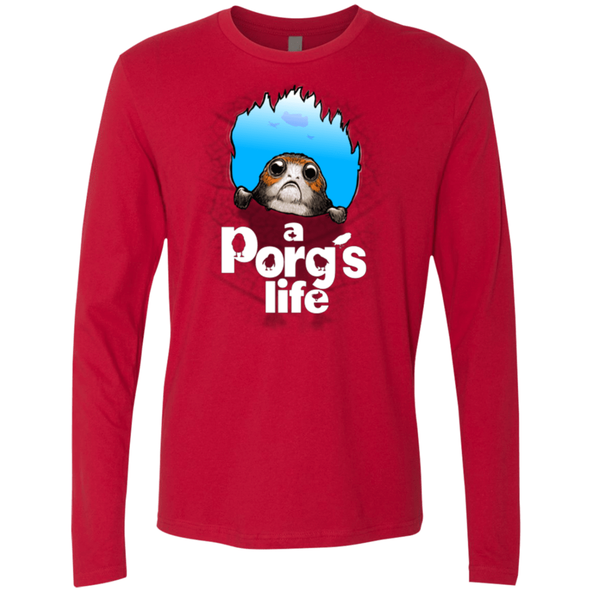 T-Shirts Red / Small A Porgs Life Men's Premium Long Sleeve