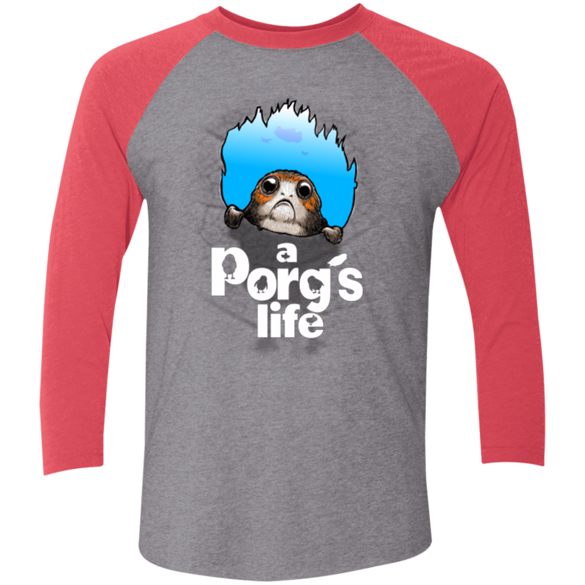 T-Shirts Premium Heather/ Vintage Red / X-Small A Porgs Life Men's Triblend 3/4 Sleeve