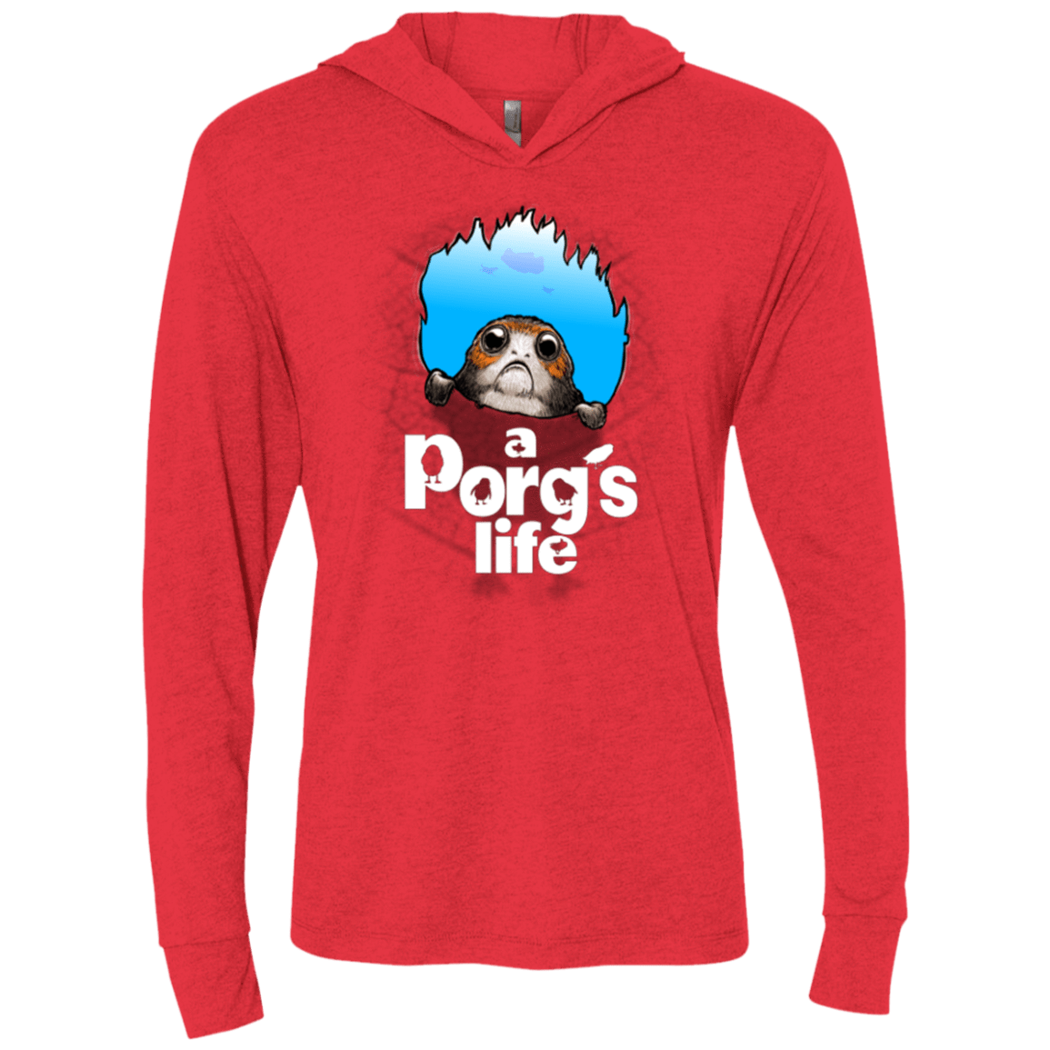 T-Shirts Vintage Red / X-Small A Porgs Life Triblend Long Sleeve Hoodie Tee