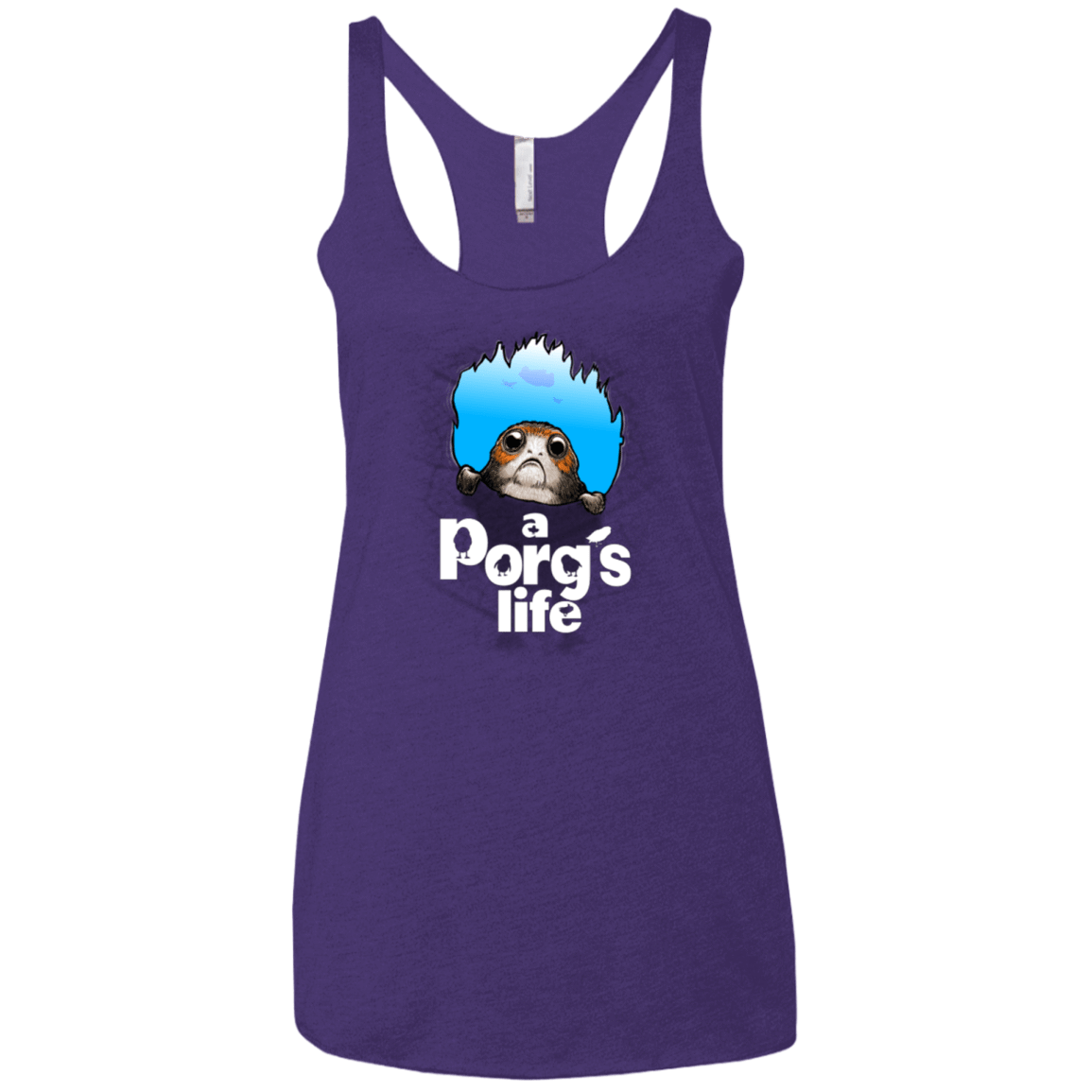 T-Shirts Purple / X-Small A Porgs Life Women's Triblend Racerback Tank