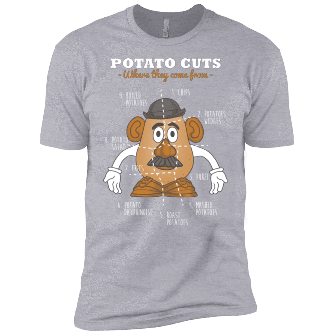 T-Shirts Heather Grey / YXS A Potato Anatomy Boys Premium T-Shirt