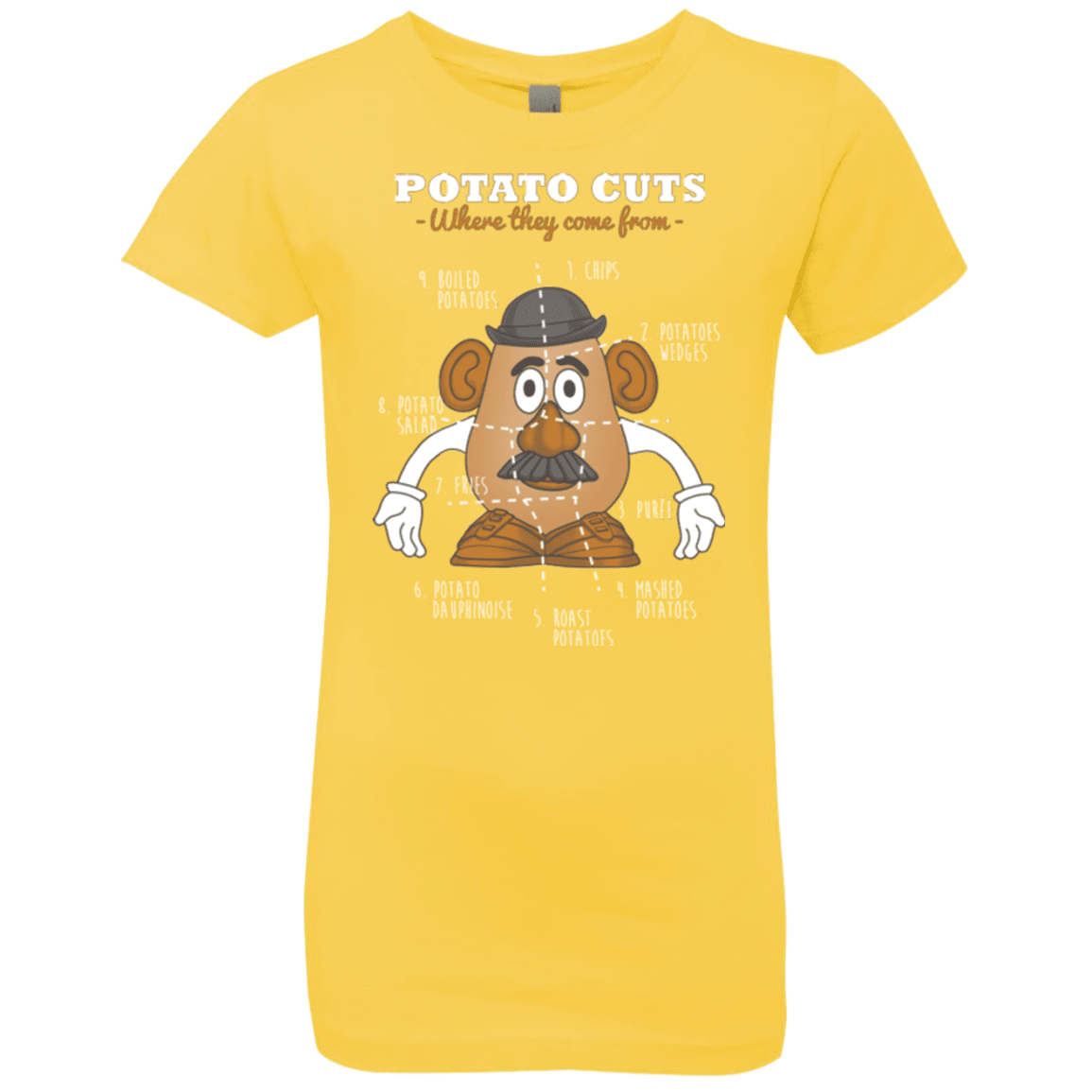 T-Shirts Vibrant Yellow / YXS A Potato Anatomy Girls Premium T-Shirt