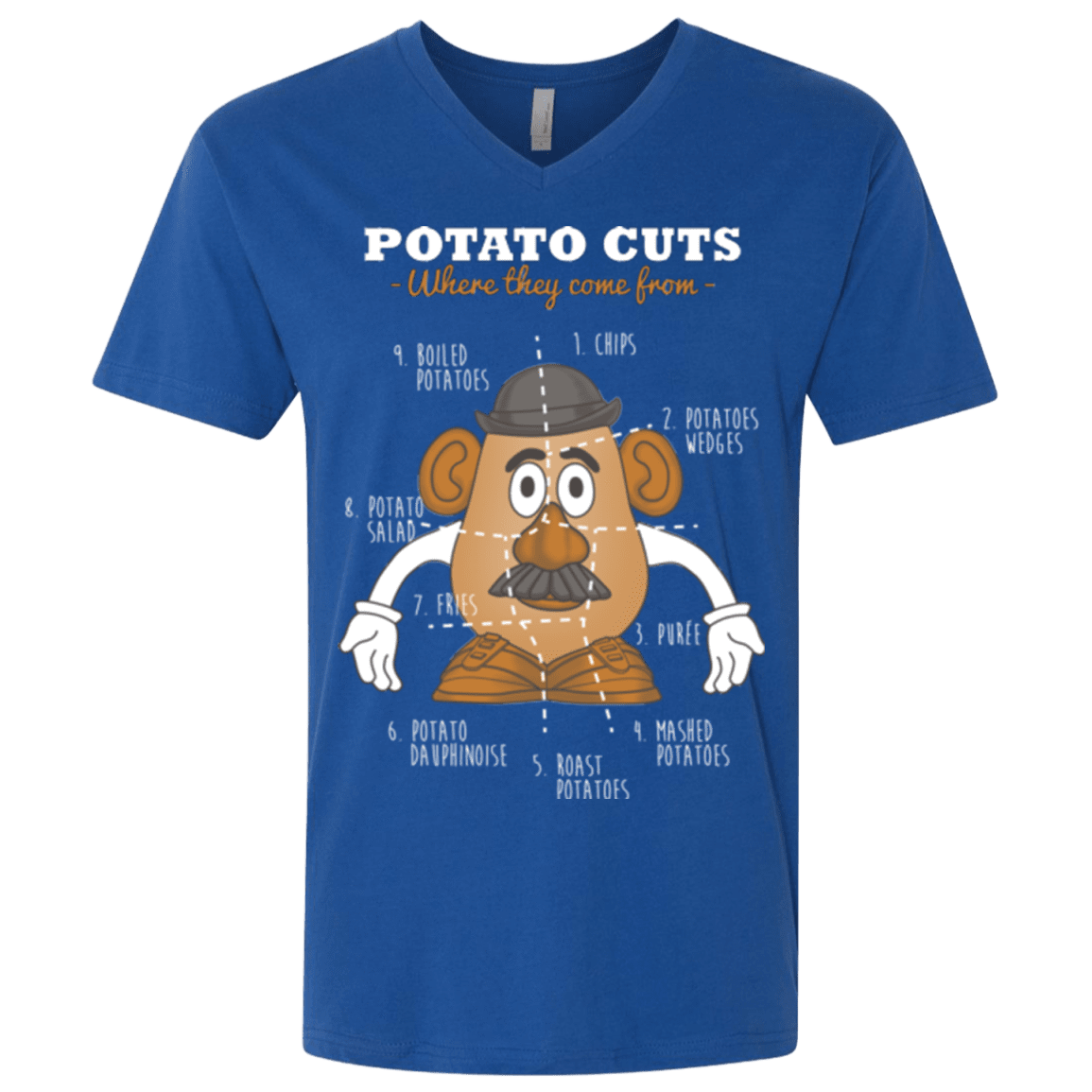 T-Shirts Royal / X-Small A Potato Anatomy Men's Premium V-Neck