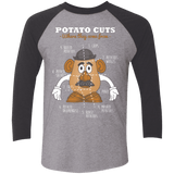 T-Shirts Premium Heather/ Vintage Black / X-Small A Potato Anatomy Men's Triblend 3/4 Sleeve