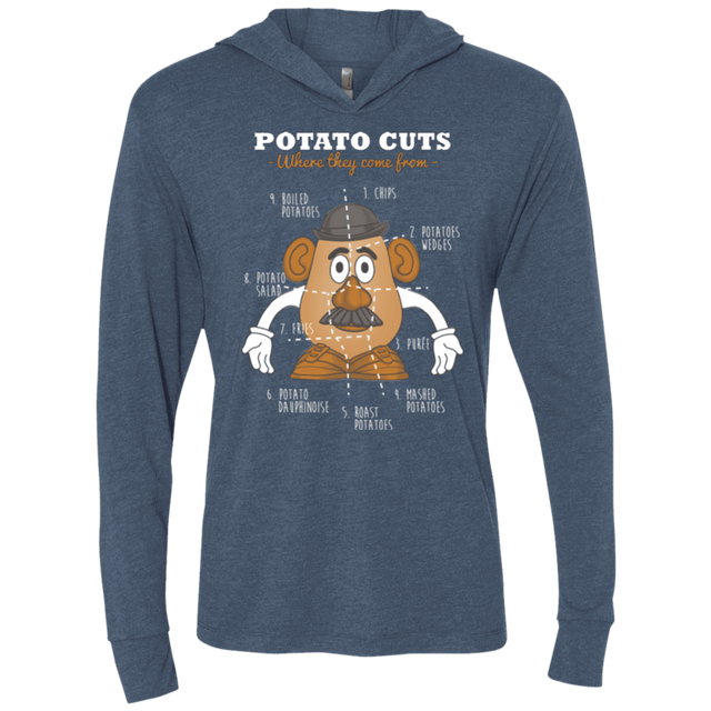 T-Shirts Indigo / X-Small A Potato Anatomy Triblend Long Sleeve Hoodie Tee
