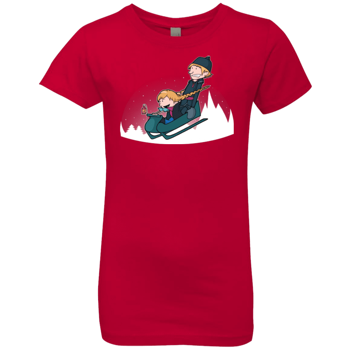 T-Shirts Red / YXS A Snowy Ride Girls Premium T-Shirt