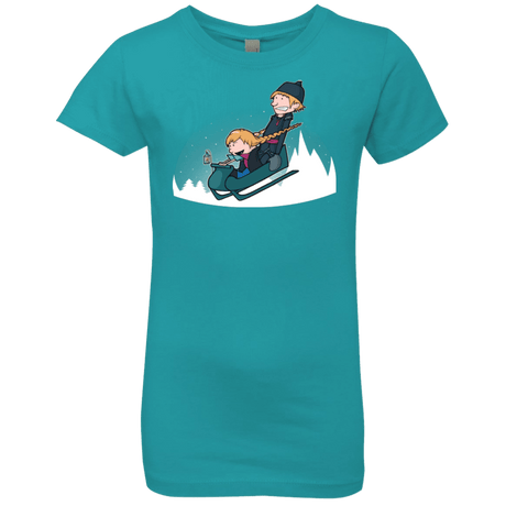T-Shirts Tahiti Blue / YXS A Snowy Ride Girls Premium T-Shirt