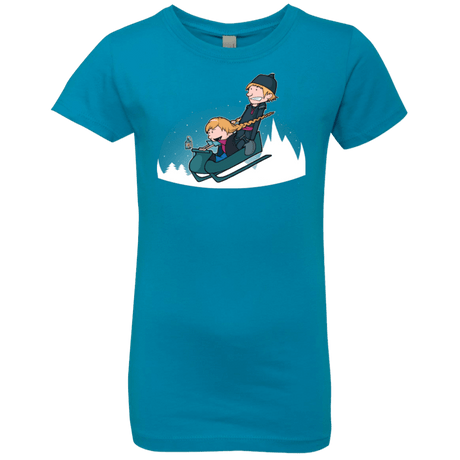 T-Shirts Turquoise / YXS A Snowy Ride Girls Premium T-Shirt