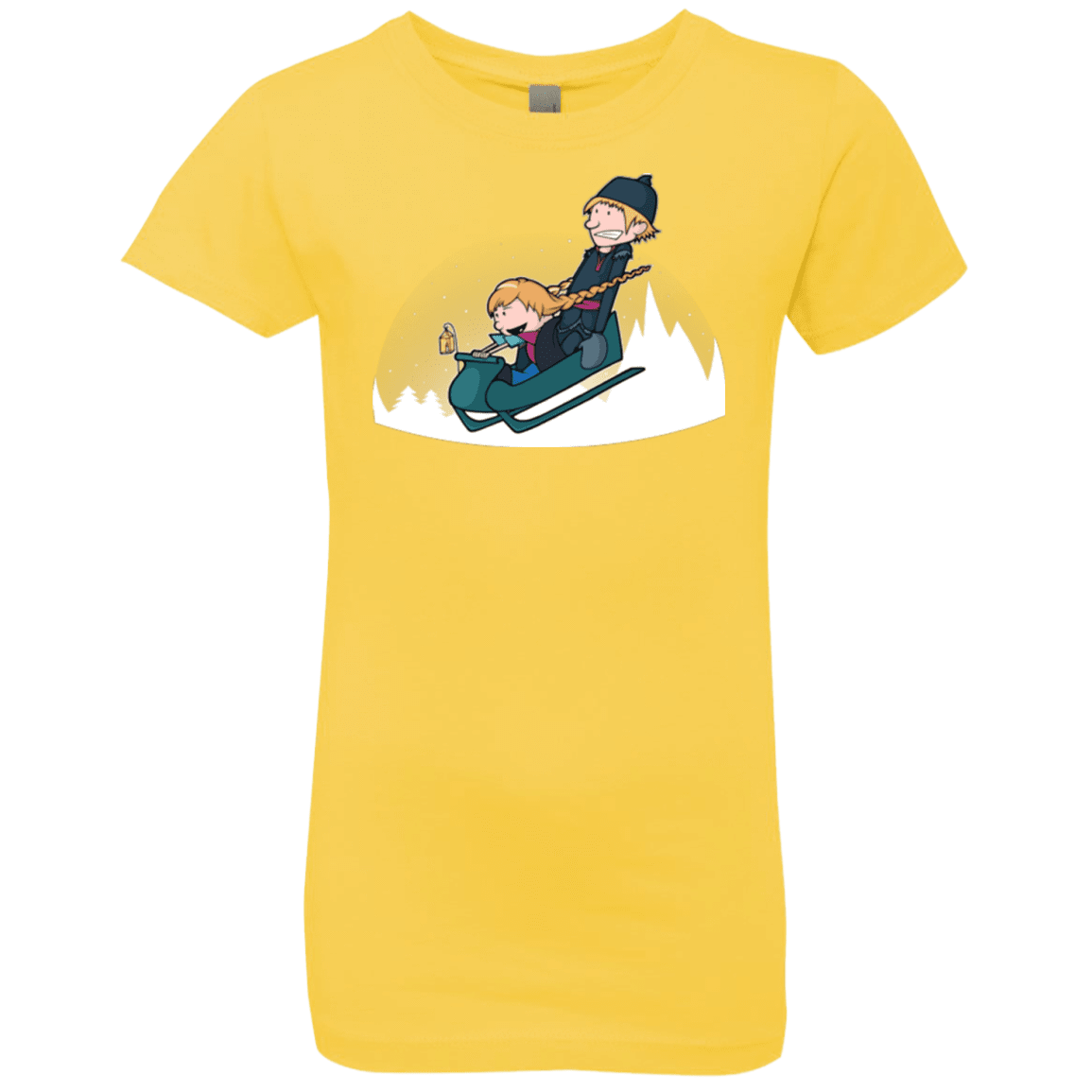 T-Shirts Vibrant Yellow / YXS A Snowy Ride Girls Premium T-Shirt