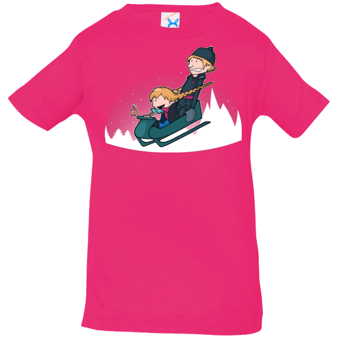 T-Shirts Hot Pink / 6 Months A Snowy Ride Infant Premium T-Shirt