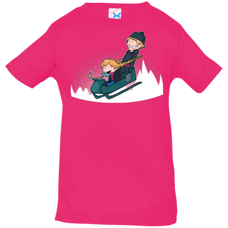 T-Shirts Hot Pink / 6 Months A Snowy Ride Infant Premium T-Shirt