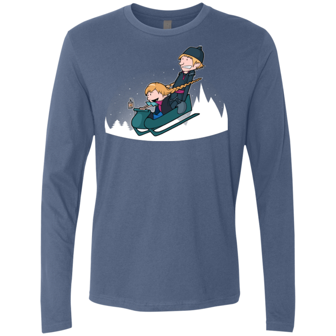 T-Shirts Indigo / Small A Snowy Ride Men's Premium Long Sleeve