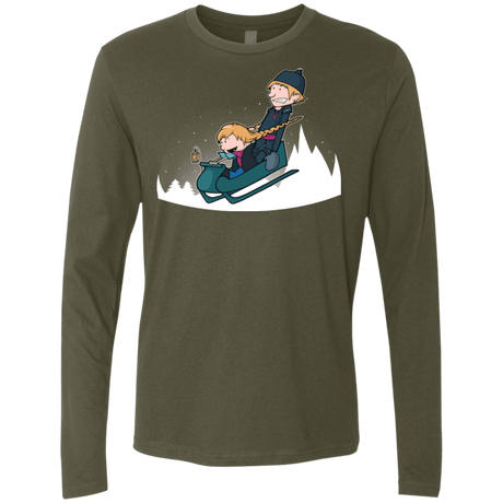 T-Shirts Military Green / Small A Snowy Ride Men's Premium Long Sleeve