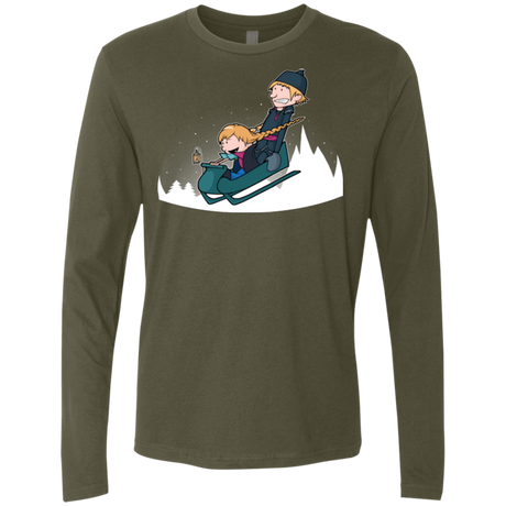 T-Shirts Military Green / Small A Snowy Ride Men's Premium Long Sleeve