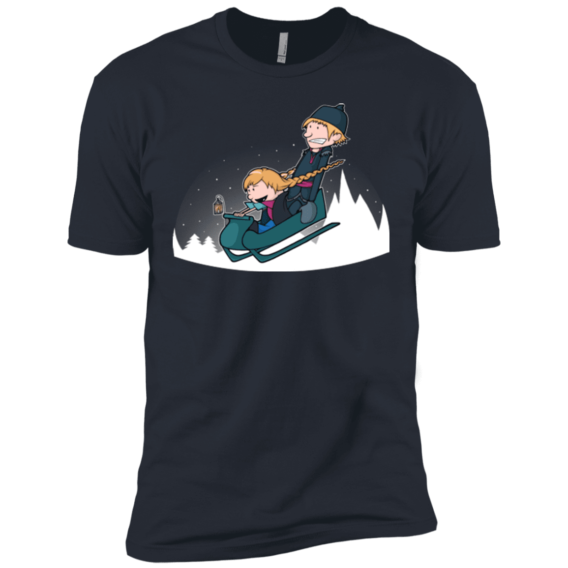 T-Shirts Indigo / X-Small A Snowy Ride Men's Premium T-Shirt
