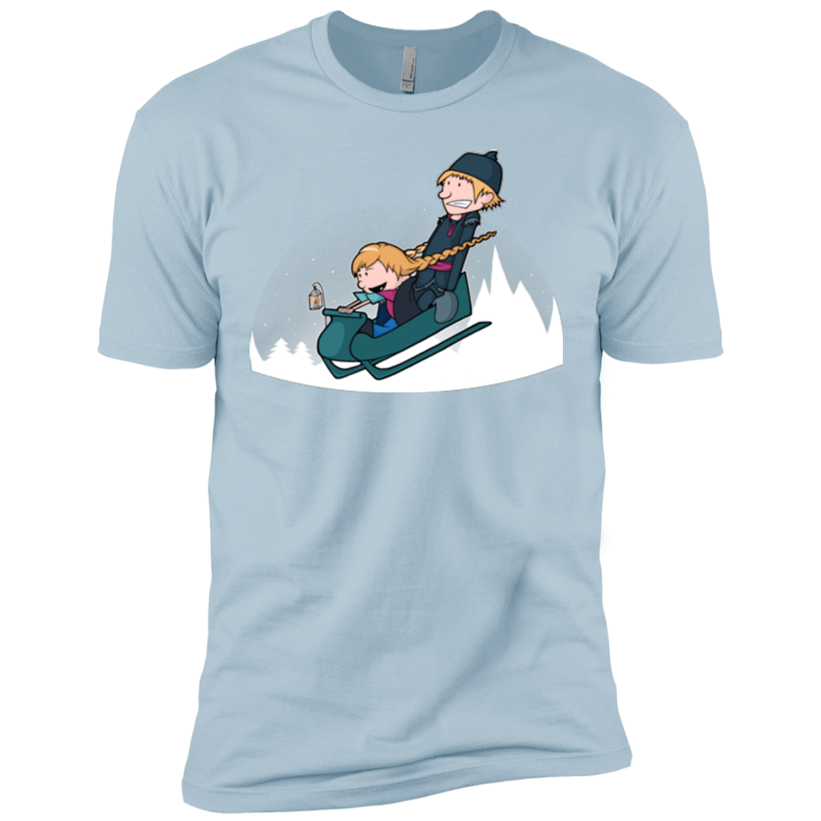 T-Shirts Light Blue / X-Small A Snowy Ride Men's Premium T-Shirt