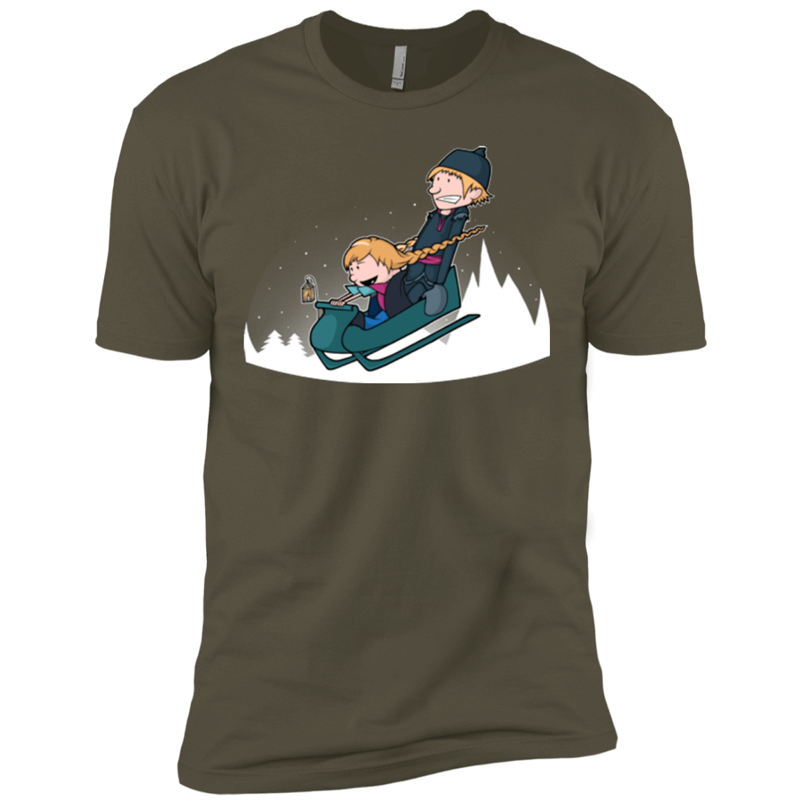 T-Shirts Military Green / X-Small A Snowy Ride Men's Premium T-Shirt
